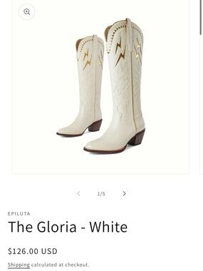The Gloria Women's White Western Boots